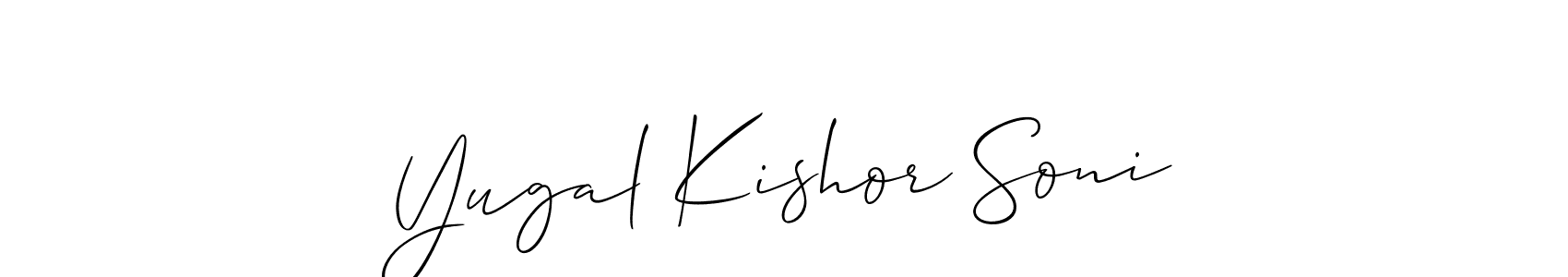 Check out images of Autograph of Yugal Kishor Soni name. Actor Yugal Kishor Soni Signature Style. Allison_Script is a professional sign style online. Yugal Kishor Soni signature style 2 images and pictures png