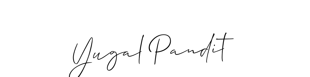 How to make Yugal Pandit signature? Allison_Script is a professional autograph style. Create handwritten signature for Yugal Pandit name. Yugal Pandit signature style 2 images and pictures png