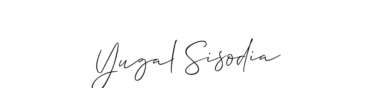 Allison_Script is a professional signature style that is perfect for those who want to add a touch of class to their signature. It is also a great choice for those who want to make their signature more unique. Get Yugal Sisodia name to fancy signature for free. Yugal Sisodia signature style 2 images and pictures png