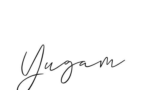 Design your own signature with our free online signature maker. With this signature software, you can create a handwritten (Allison_Script) signature for name Yugam. Yugam signature style 2 images and pictures png