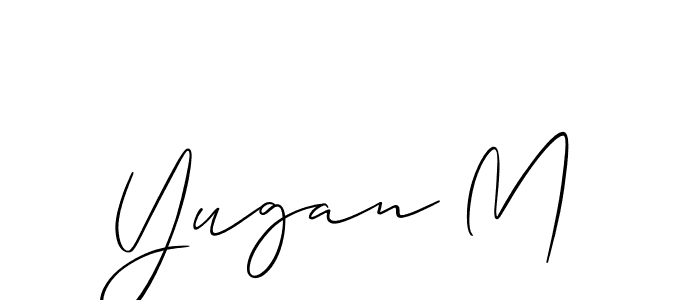 Allison_Script is a professional signature style that is perfect for those who want to add a touch of class to their signature. It is also a great choice for those who want to make their signature more unique. Get Yugan M name to fancy signature for free. Yugan M signature style 2 images and pictures png