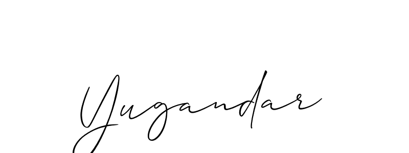 Design your own signature with our free online signature maker. With this signature software, you can create a handwritten (Allison_Script) signature for name Yugandar. Yugandar signature style 2 images and pictures png