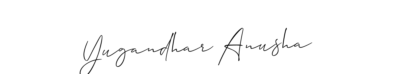 It looks lik you need a new signature style for name Yugandhar Anusha. Design unique handwritten (Allison_Script) signature with our free signature maker in just a few clicks. Yugandhar Anusha signature style 2 images and pictures png