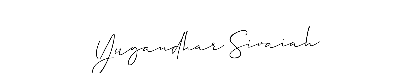 Design your own signature with our free online signature maker. With this signature software, you can create a handwritten (Allison_Script) signature for name Yugandhar Sivaiah. Yugandhar Sivaiah signature style 2 images and pictures png