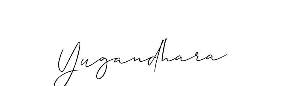 Create a beautiful signature design for name Yugandhara. With this signature (Allison_Script) fonts, you can make a handwritten signature for free. Yugandhara signature style 2 images and pictures png