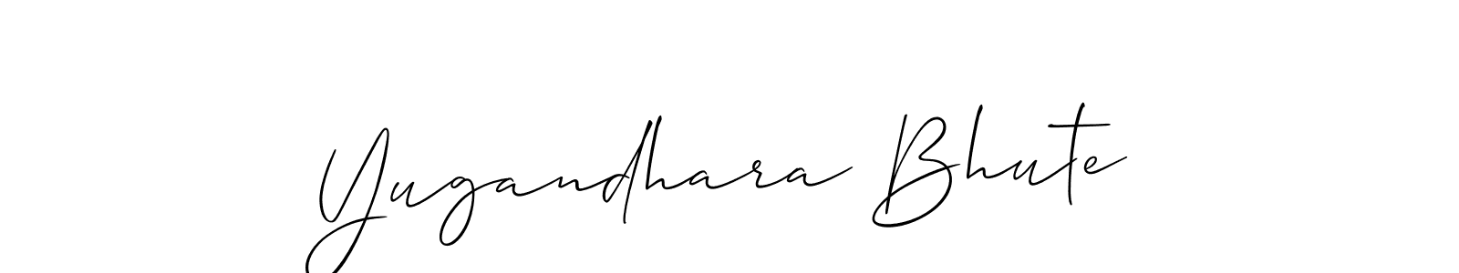 It looks lik you need a new signature style for name Yugandhara Bhute. Design unique handwritten (Allison_Script) signature with our free signature maker in just a few clicks. Yugandhara Bhute signature style 2 images and pictures png