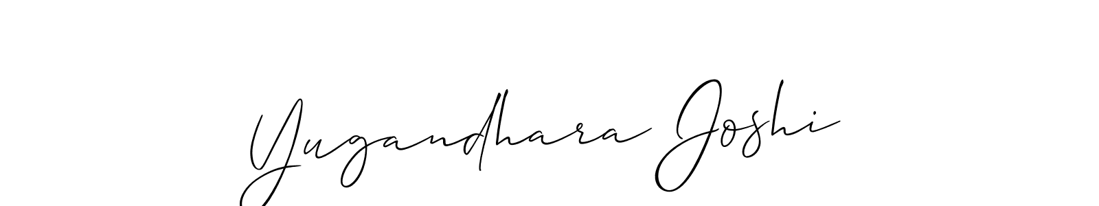 Make a short Yugandhara Joshi signature style. Manage your documents anywhere anytime using Allison_Script. Create and add eSignatures, submit forms, share and send files easily. Yugandhara Joshi signature style 2 images and pictures png
