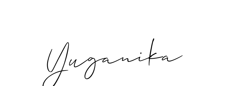 Create a beautiful signature design for name Yuganika. With this signature (Allison_Script) fonts, you can make a handwritten signature for free. Yuganika signature style 2 images and pictures png