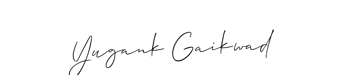 How to make Yugank Gaikwad name signature. Use Allison_Script style for creating short signs online. This is the latest handwritten sign. Yugank Gaikwad signature style 2 images and pictures png