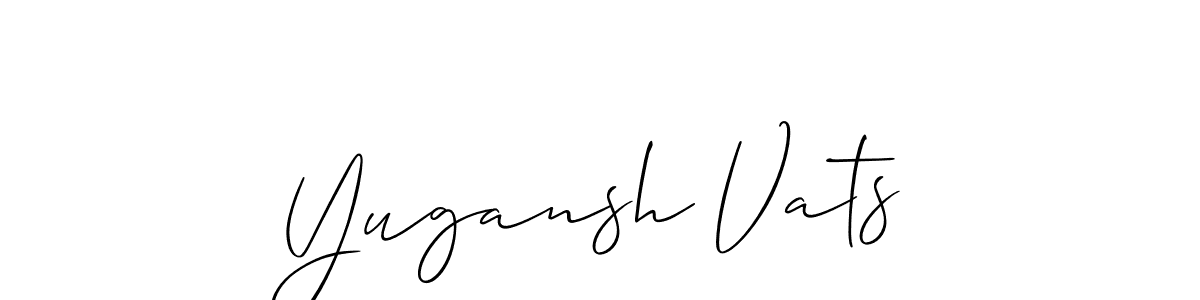 It looks lik you need a new signature style for name Yugansh Vats. Design unique handwritten (Allison_Script) signature with our free signature maker in just a few clicks. Yugansh Vats signature style 2 images and pictures png