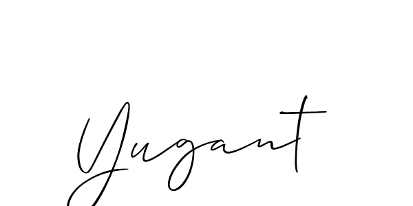 Use a signature maker to create a handwritten signature online. With this signature software, you can design (Allison_Script) your own signature for name Yugant. Yugant signature style 2 images and pictures png