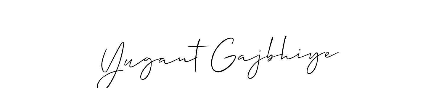 The best way (Allison_Script) to make a short signature is to pick only two or three words in your name. The name Yugant Gajbhiye include a total of six letters. For converting this name. Yugant Gajbhiye signature style 2 images and pictures png
