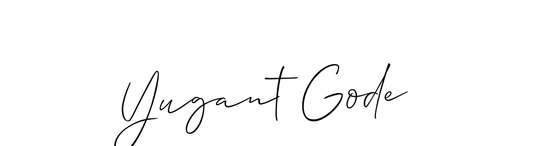 Use a signature maker to create a handwritten signature online. With this signature software, you can design (Allison_Script) your own signature for name Yugant Gode. Yugant Gode signature style 2 images and pictures png