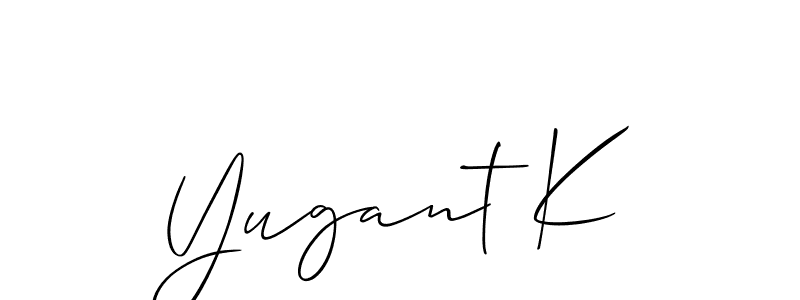 Once you've used our free online signature maker to create your best signature Allison_Script style, it's time to enjoy all of the benefits that Yugant K name signing documents. Yugant K signature style 2 images and pictures png