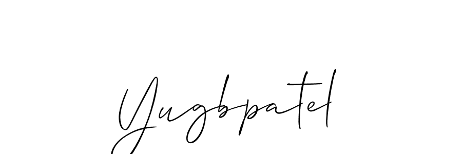 How to make Yugbpatel signature? Allison_Script is a professional autograph style. Create handwritten signature for Yugbpatel name. Yugbpatel signature style 2 images and pictures png