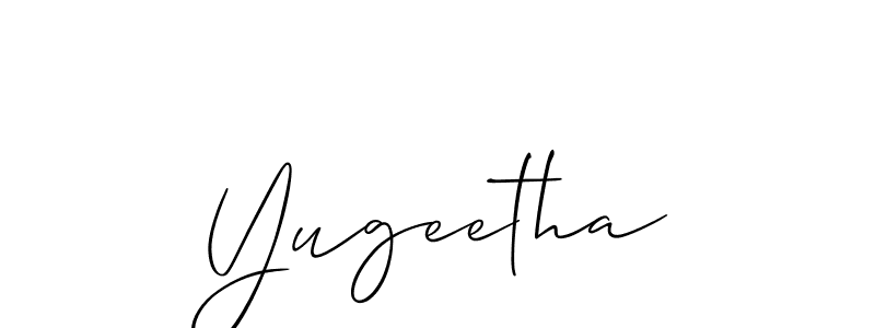 Design your own signature with our free online signature maker. With this signature software, you can create a handwritten (Allison_Script) signature for name Yugeetha. Yugeetha signature style 2 images and pictures png