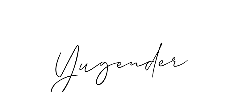 The best way (Allison_Script) to make a short signature is to pick only two or three words in your name. The name Yugender include a total of six letters. For converting this name. Yugender signature style 2 images and pictures png