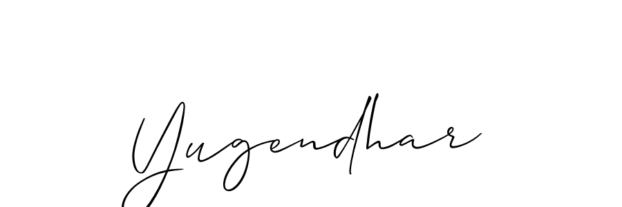 How to make Yugendhar signature? Allison_Script is a professional autograph style. Create handwritten signature for Yugendhar name. Yugendhar signature style 2 images and pictures png