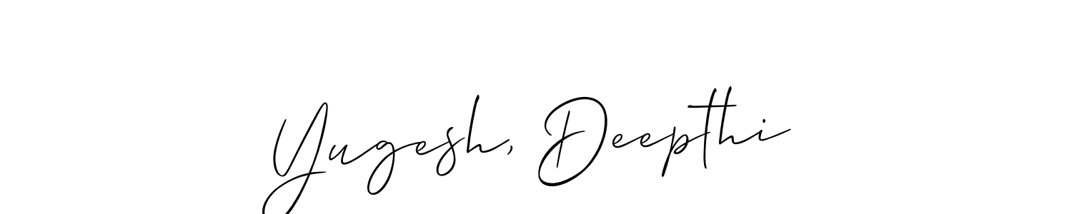 How to Draw Yugesh, Deepthi signature style? Allison_Script is a latest design signature styles for name Yugesh, Deepthi. Yugesh, Deepthi signature style 2 images and pictures png