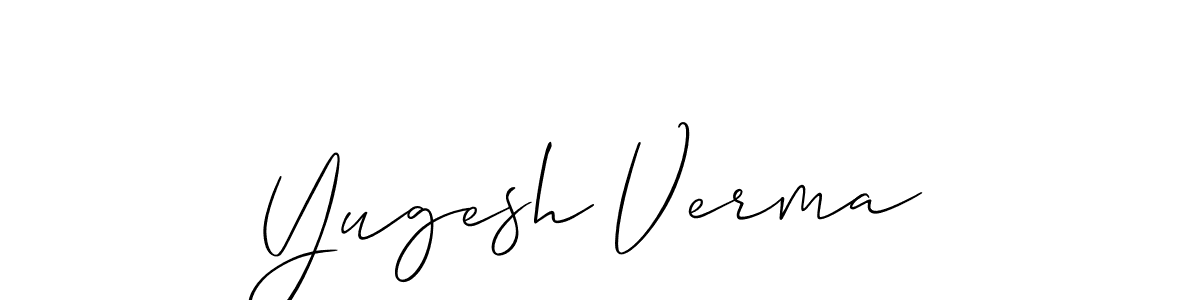 The best way (Allison_Script) to make a short signature is to pick only two or three words in your name. The name Yugesh Verma include a total of six letters. For converting this name. Yugesh Verma signature style 2 images and pictures png