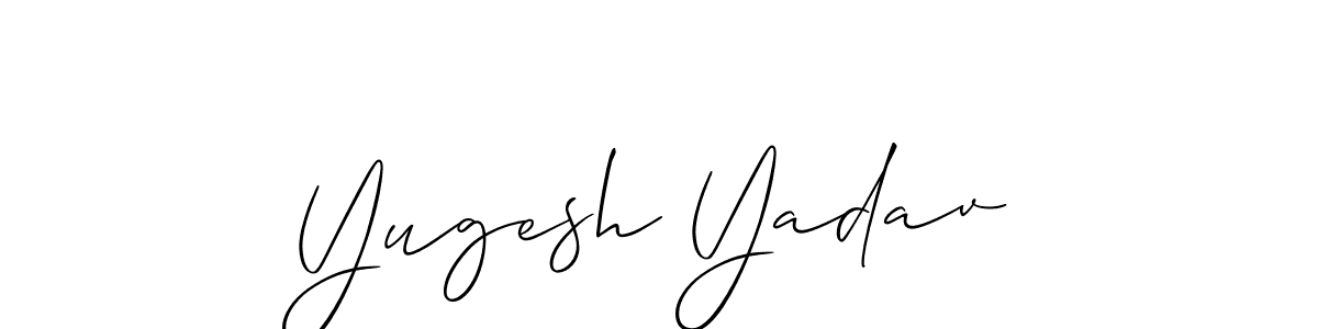You should practise on your own different ways (Allison_Script) to write your name (Yugesh Yadav) in signature. don't let someone else do it for you. Yugesh Yadav signature style 2 images and pictures png