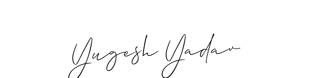 You should practise on your own different ways (Allison_Script) to write your name (Yugesh Yadav) in signature. don't let someone else do it for you. Yugesh Yadav signature style 2 images and pictures png