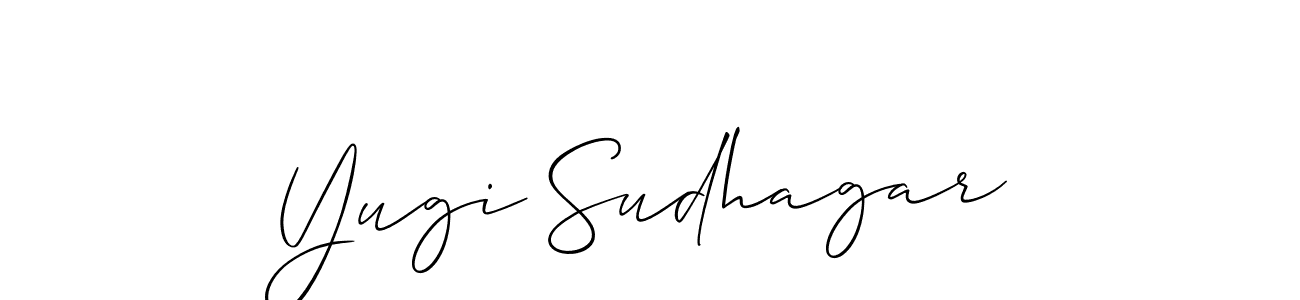 You should practise on your own different ways (Allison_Script) to write your name (Yugi Sudhagar) in signature. don't let someone else do it for you. Yugi Sudhagar signature style 2 images and pictures png