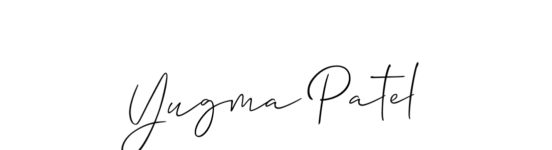 Also we have Yugma Patel name is the best signature style. Create professional handwritten signature collection using Allison_Script autograph style. Yugma Patel signature style 2 images and pictures png