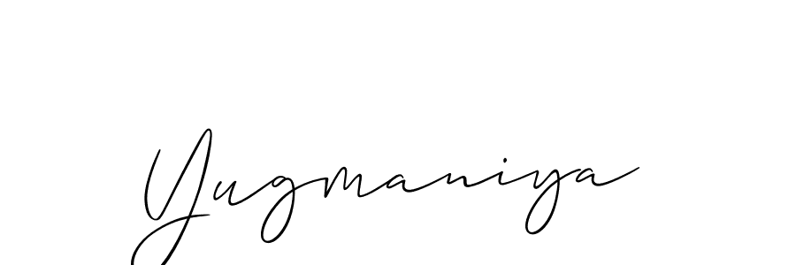 if you are searching for the best signature style for your name Yugmaniya. so please give up your signature search. here we have designed multiple signature styles  using Allison_Script. Yugmaniya signature style 2 images and pictures png