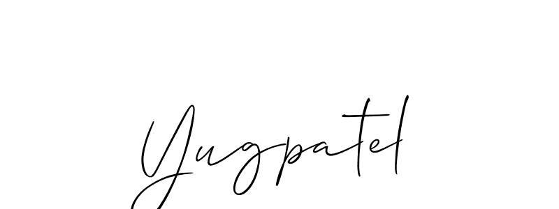 Make a beautiful signature design for name Yugpatel. With this signature (Allison_Script) style, you can create a handwritten signature for free. Yugpatel signature style 2 images and pictures png