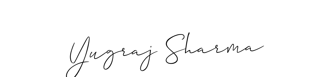 Create a beautiful signature design for name Yugraj Sharma. With this signature (Allison_Script) fonts, you can make a handwritten signature for free. Yugraj Sharma signature style 2 images and pictures png