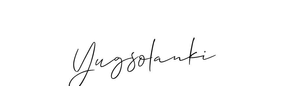 It looks lik you need a new signature style for name Yugsolanki. Design unique handwritten (Allison_Script) signature with our free signature maker in just a few clicks. Yugsolanki signature style 2 images and pictures png