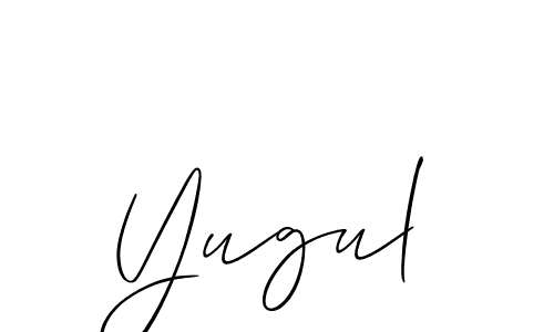 You should practise on your own different ways (Allison_Script) to write your name (Yugul) in signature. don't let someone else do it for you. Yugul signature style 2 images and pictures png