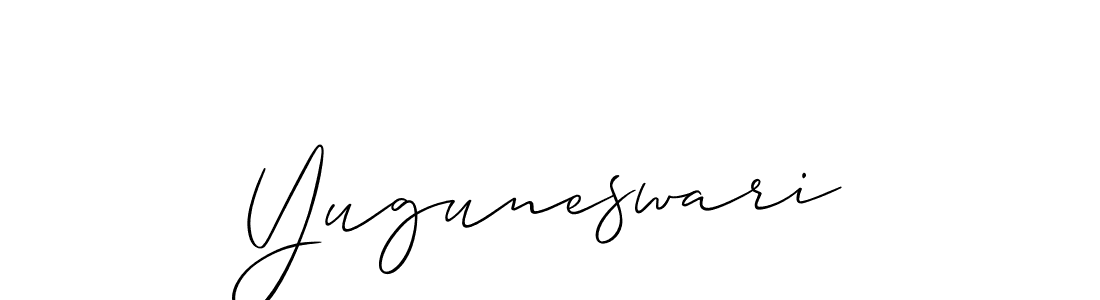 How to make Yuguneswari name signature. Use Allison_Script style for creating short signs online. This is the latest handwritten sign. Yuguneswari signature style 2 images and pictures png