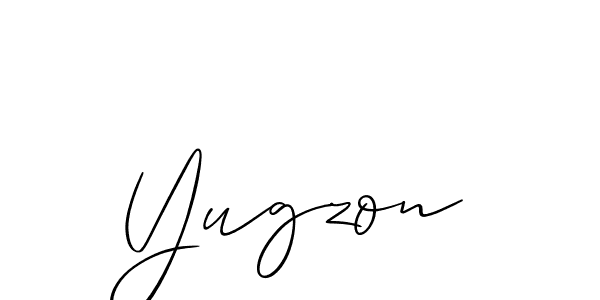 Create a beautiful signature design for name Yugzon. With this signature (Allison_Script) fonts, you can make a handwritten signature for free. Yugzon signature style 2 images and pictures png