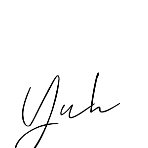 Design your own signature with our free online signature maker. With this signature software, you can create a handwritten (Allison_Script) signature for name Yuh. Yuh signature style 2 images and pictures png