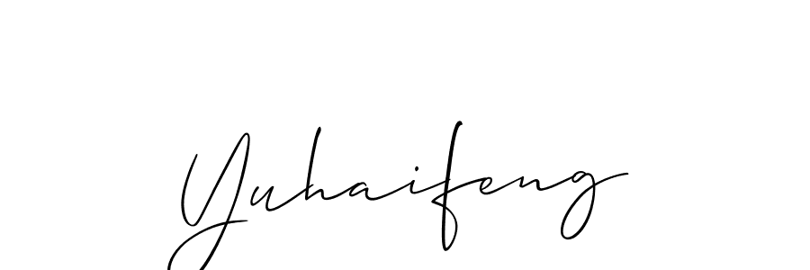 Create a beautiful signature design for name Yuhaifeng. With this signature (Allison_Script) fonts, you can make a handwritten signature for free. Yuhaifeng signature style 2 images and pictures png