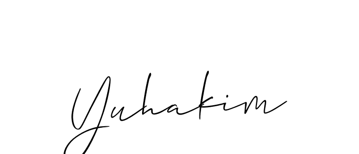 Allison_Script is a professional signature style that is perfect for those who want to add a touch of class to their signature. It is also a great choice for those who want to make their signature more unique. Get Yuhakim name to fancy signature for free. Yuhakim signature style 2 images and pictures png