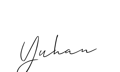 Yuhan stylish signature style. Best Handwritten Sign (Allison_Script) for my name. Handwritten Signature Collection Ideas for my name Yuhan. Yuhan signature style 2 images and pictures png