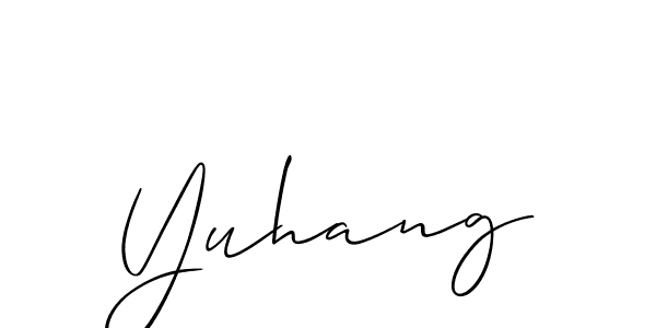 Also You can easily find your signature by using the search form. We will create Yuhang name handwritten signature images for you free of cost using Allison_Script sign style. Yuhang signature style 2 images and pictures png