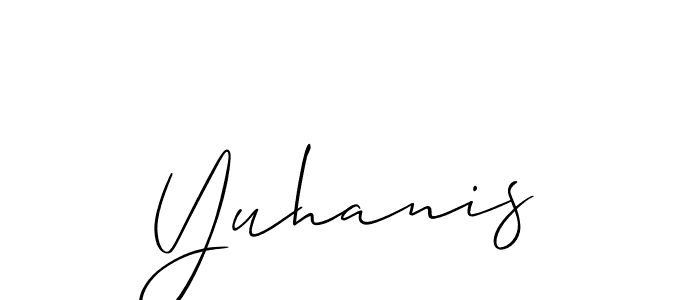 Allison_Script is a professional signature style that is perfect for those who want to add a touch of class to their signature. It is also a great choice for those who want to make their signature more unique. Get Yuhanis name to fancy signature for free. Yuhanis signature style 2 images and pictures png