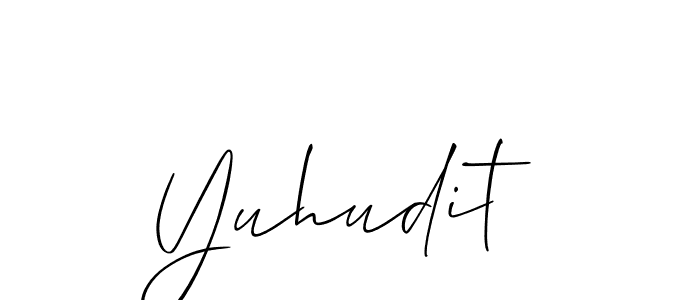 Allison_Script is a professional signature style that is perfect for those who want to add a touch of class to their signature. It is also a great choice for those who want to make their signature more unique. Get Yuhudit name to fancy signature for free. Yuhudit signature style 2 images and pictures png