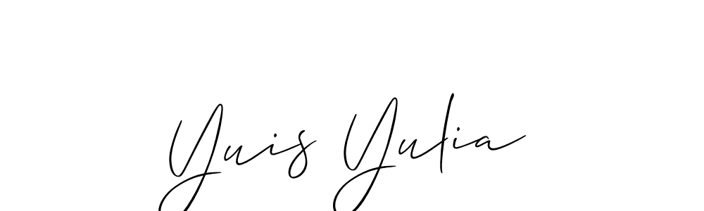 Design your own signature with our free online signature maker. With this signature software, you can create a handwritten (Allison_Script) signature for name Yuis Yulia. Yuis Yulia signature style 2 images and pictures png