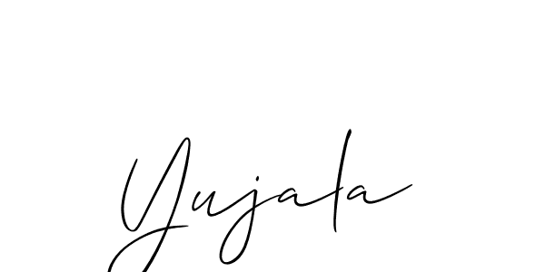 Create a beautiful signature design for name Yujala. With this signature (Allison_Script) fonts, you can make a handwritten signature for free. Yujala signature style 2 images and pictures png