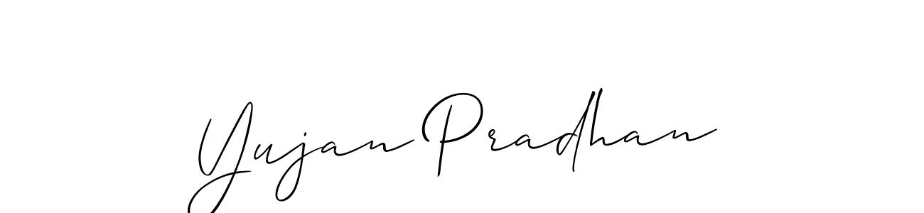 How to make Yujan Pradhan signature? Allison_Script is a professional autograph style. Create handwritten signature for Yujan Pradhan name. Yujan Pradhan signature style 2 images and pictures png
