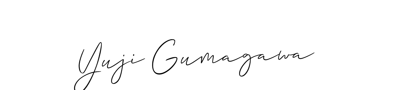 Yuji Gumagawa stylish signature style. Best Handwritten Sign (Allison_Script) for my name. Handwritten Signature Collection Ideas for my name Yuji Gumagawa. Yuji Gumagawa signature style 2 images and pictures png
