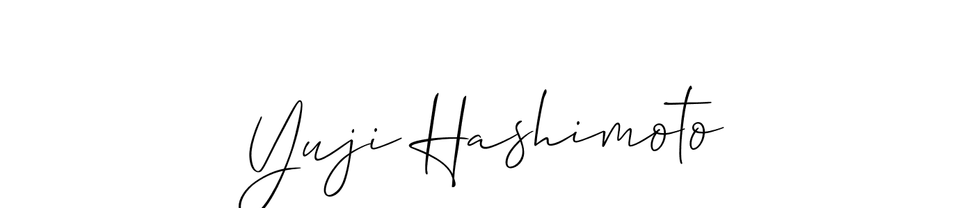 Allison_Script is a professional signature style that is perfect for those who want to add a touch of class to their signature. It is also a great choice for those who want to make their signature more unique. Get Yuji Hashimoto name to fancy signature for free. Yuji Hashimoto signature style 2 images and pictures png