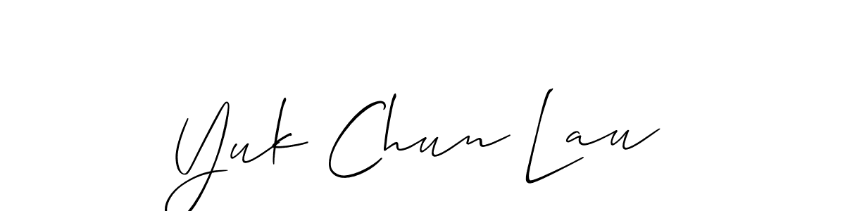 Best and Professional Signature Style for Yuk Chun Lau. Allison_Script Best Signature Style Collection. Yuk Chun Lau signature style 2 images and pictures png
