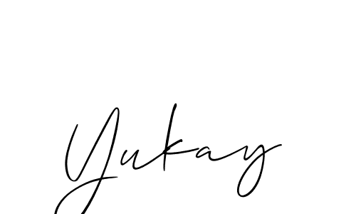 The best way (Allison_Script) to make a short signature is to pick only two or three words in your name. The name Yukay include a total of six letters. For converting this name. Yukay signature style 2 images and pictures png