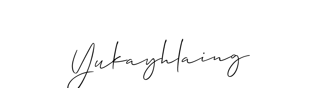 Design your own signature with our free online signature maker. With this signature software, you can create a handwritten (Allison_Script) signature for name Yukayhlaing. Yukayhlaing signature style 2 images and pictures png